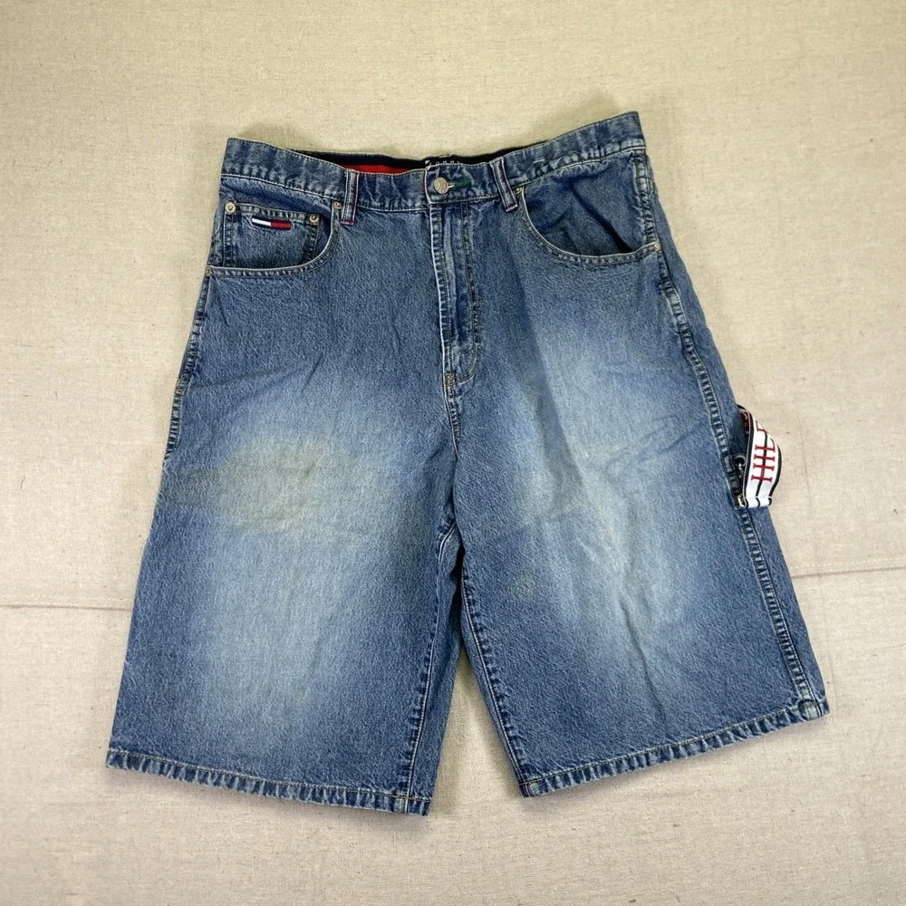 Tommy Hilfiger Shorts Mens 34 Carpenter Jorts Jean Hip Hop Vintage 90s Y2k